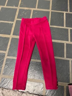 Janie and Jack Fuchsia Ponte Leggings with Hem Buttons